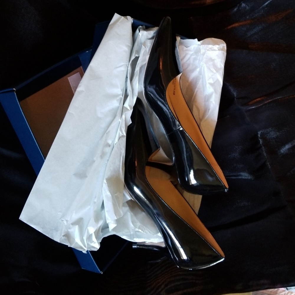 Cole Haan Black Patten Leather Bradshaw pumps